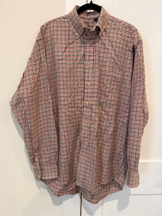 Burberry Other - Burberry Vintage Checked Houndstooth Button-Up Shirt Sz Large EUC Preppy Luxury